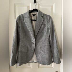 Women’s Gap wool blend gray single button blazer business casual preppy sz 10